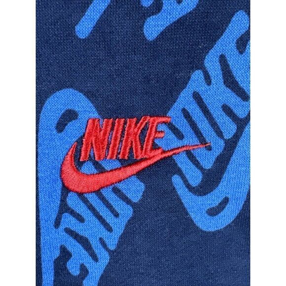 Medium Nike NSW Sportswear Essentials+ Logo Hoodie‎ Sweatshirt Blue Red Men’s M - Picture 2 of 7